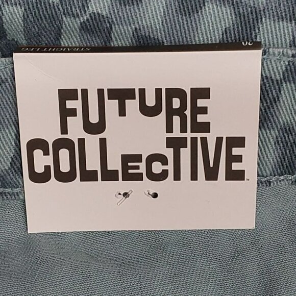 Women's Straight Leg Checkered Denim Pant | Future Collective | 24 - Picture 8 of 13